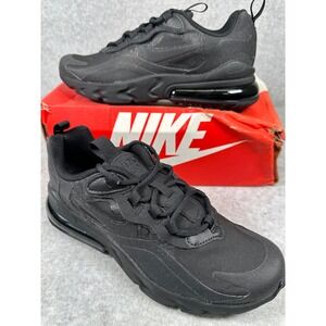 Nike Air Max 270 React (GS) Triple Black Sneakers Youth Size 4Y Shoes BQ0103-004
